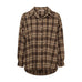 Brun ternet skjorte Cloud Shirt fra Marta du Chateau set forfra med krave og knapper foran
