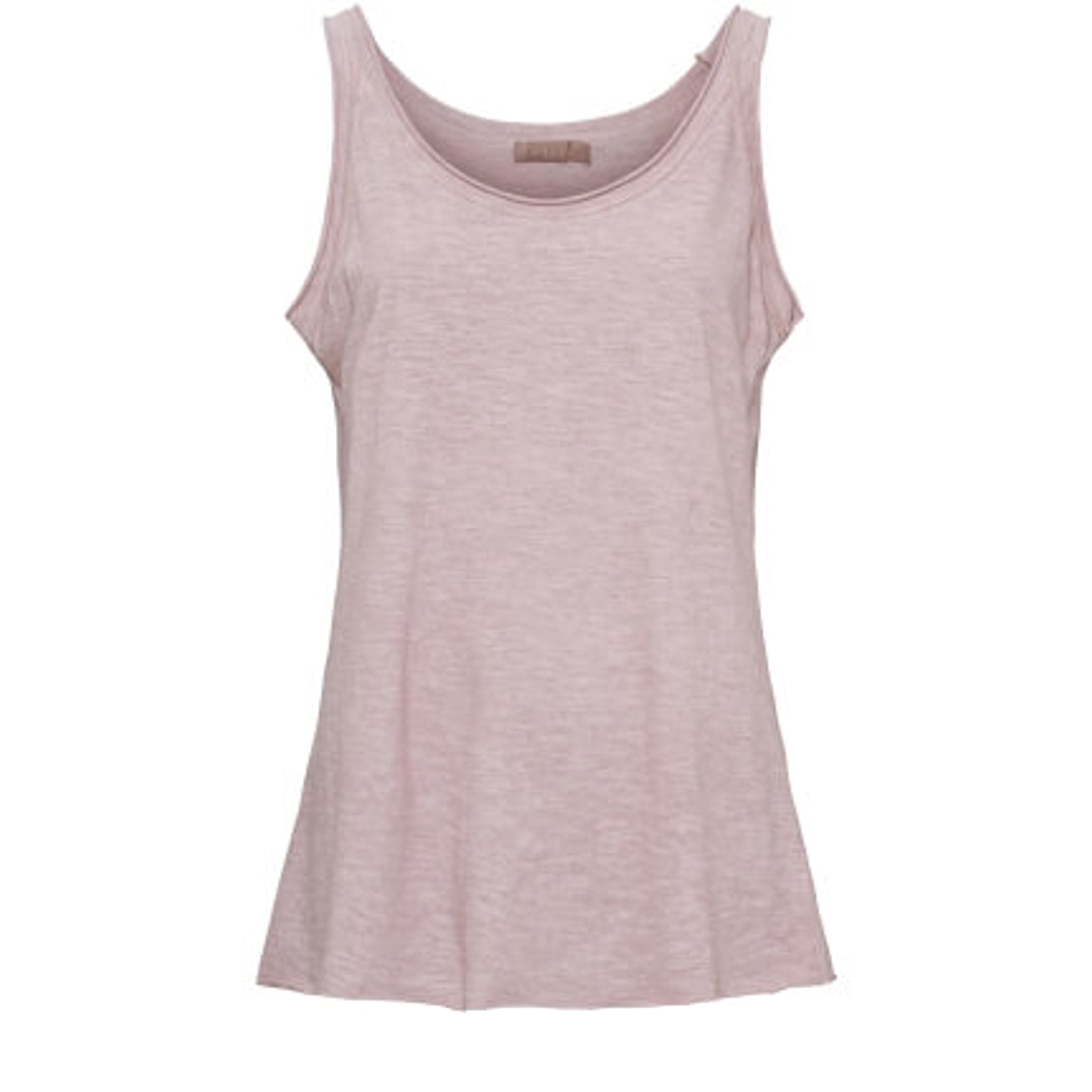 Pink top i bomuld fra Marta du Chateau med brede stropper og rund halsudskæring set forfra