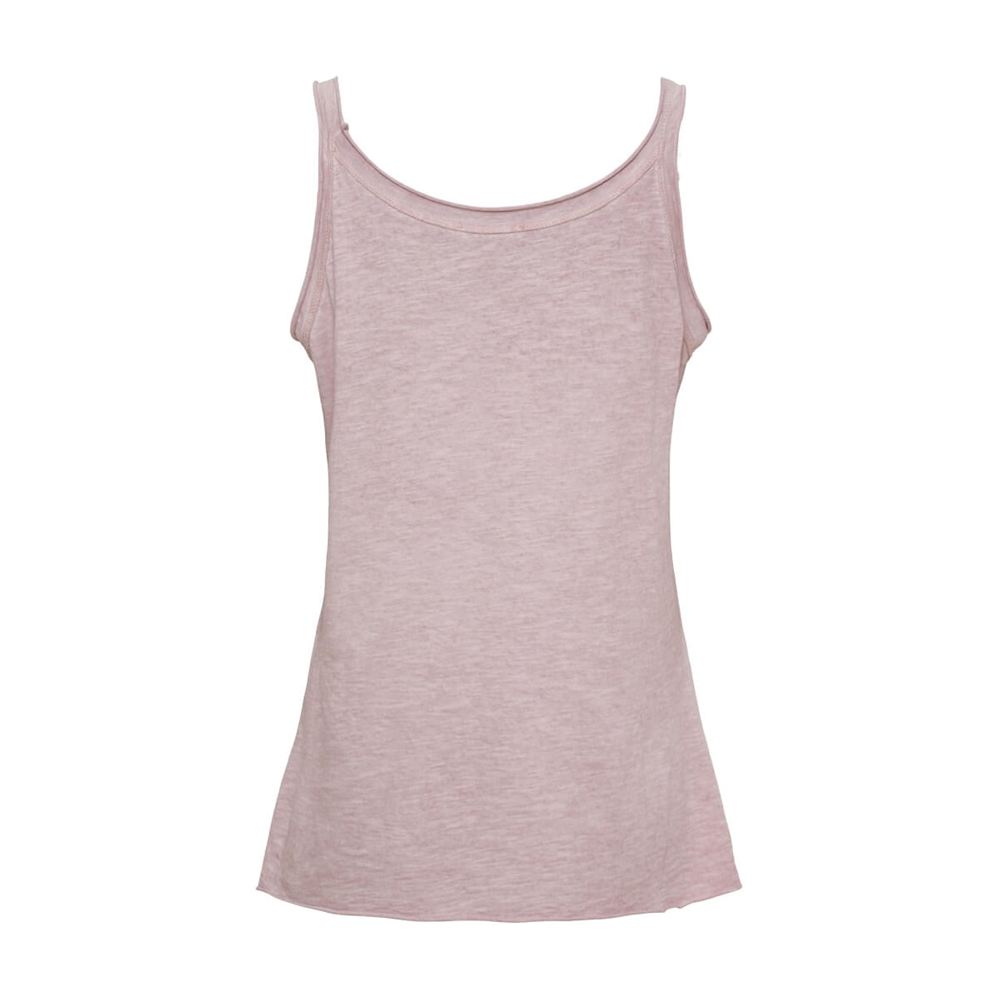 Nessa top i farven Rosa set bagfra med let meleret look og rå kant forneden