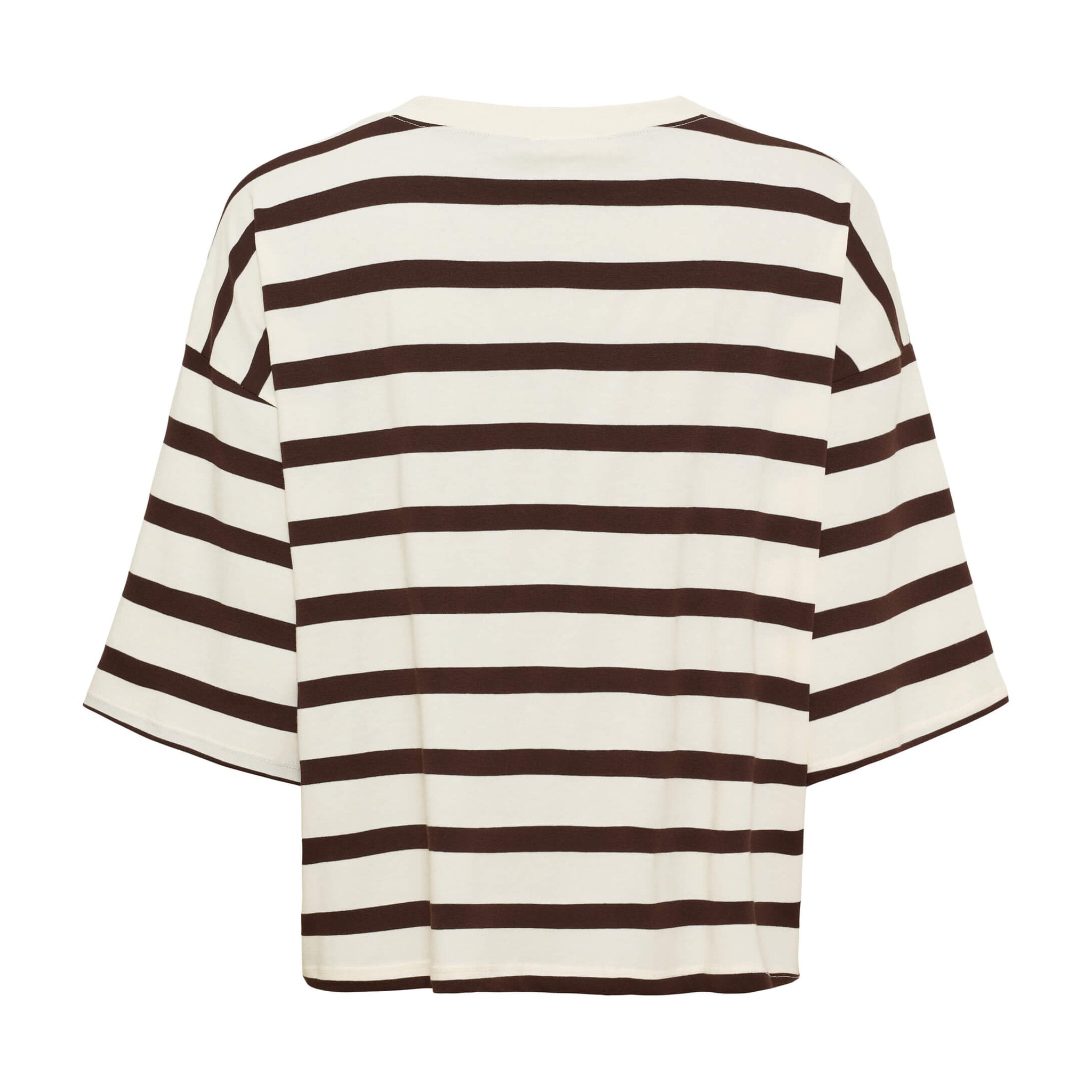 Brun og råhvid stribet t-shirt Sage Tee fra Marta du Chateau set bagfra
