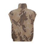 Beige vest med camouflageprint og elastik forneden, set bagfra
