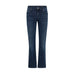 Ashley Imera jeans fra Mos Mosh i mørkeblå Deep Blue set forfra med knap i linningen og lommer foran
