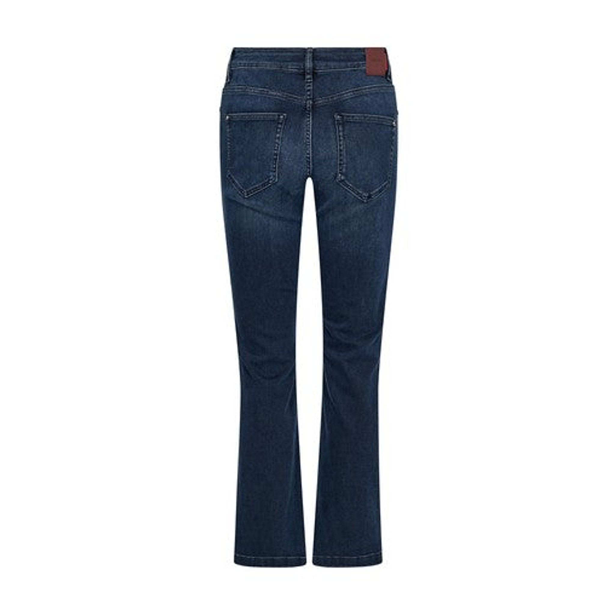 Ashley Imera jeans i blå Deep Blue set bagfra med to baglommer og brunt mærke på linningen