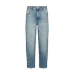 Lyseblå barrel jeans Aymen Galleon i Vintage Blue fra Mos Mosh set forfra