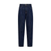 Mørkeblå barrel jeans fra Mos Mosh set forfra med knap og lommer foran
