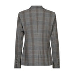 Grå ternet blazer fra Mos Mosh set bagfra med knapper ved ærmerne