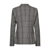 Grå ternet blazer fra Mos Mosh set bagfra med knapper ved ærmerne