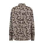 Brun skjorte med beige blomsterprint fra Mos Mosh set bagfra