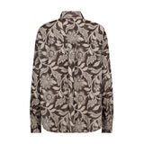 Brun skjorte med beige blomsterprint fra Mos Mosh set bagfra