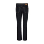 Mørkeblå jeans Carla Naomi Deluxe fra Mos Mosh set bagfra med baglommer og brunt mærke ved linningen