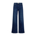 Blå wide leg jeans Dara Hera i Deep Blue fra Mos Mosh set forfra med knap og lommer