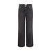 Grå wide leg jeans Dara Hera fra Mos Mosh i Dark Grey set forfra med knap og lommer