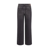 Grå wide leg jeans Dara Hera fra Mos Mosh i Dark Grey set bagfra med baglommer og mærke på linningen