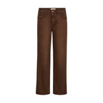 Brune wide leg bukser Dara Shadow Pant fra Mos Mosh i farven Delicioso set forfra