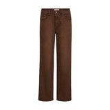 Brune wide leg bukser Dara Shadow Pant fra Mos Mosh i farven Delicioso set forfra