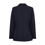 Navy blazer fra Mos Mosh set bagfra med lange ærmer og syninger på ryggen