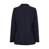 Navy blazer fra Mos Mosh set bagfra med lange ærmer og syninger på ryggen