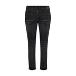 Grå Naomi Tani jeans bagfra med baglommer og brunt mærke på linningen
