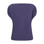 Blå ærmeløs t-shirt Shima fra Mos Mosh i Crown Blue set bagfra med rynker ved skuldrene