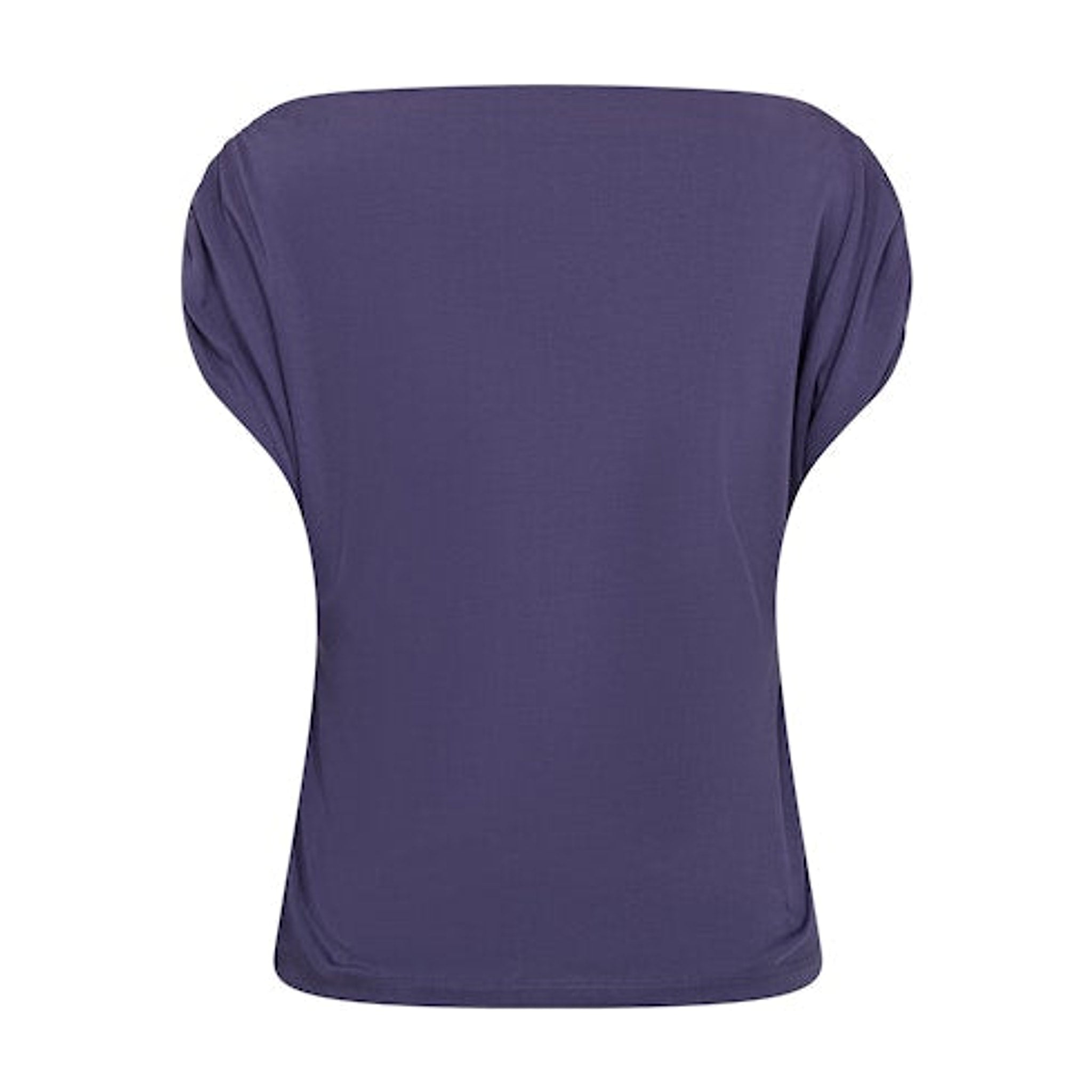Blå ærmeløs t-shirt Shima fra Mos Mosh i Crown Blue set bagfra med rynker ved skuldrene
