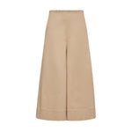 Beige wide leg bukser Zuri Tencha Pant i Sesame fra Mos Mosh set forfra