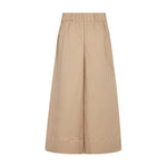 Beige wide leg bukser fra Mos Mosh set bagfra med elastisk linning