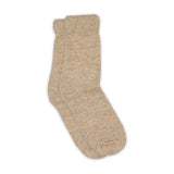 Et par beige Valdis Socks fra MP Denmark i Light Brown Melange, melerede strømper med ribkant
