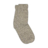 Grå melerede strømper Valdis Socks fra MP Denmark i alpakablanding med ribkant, set fra siden