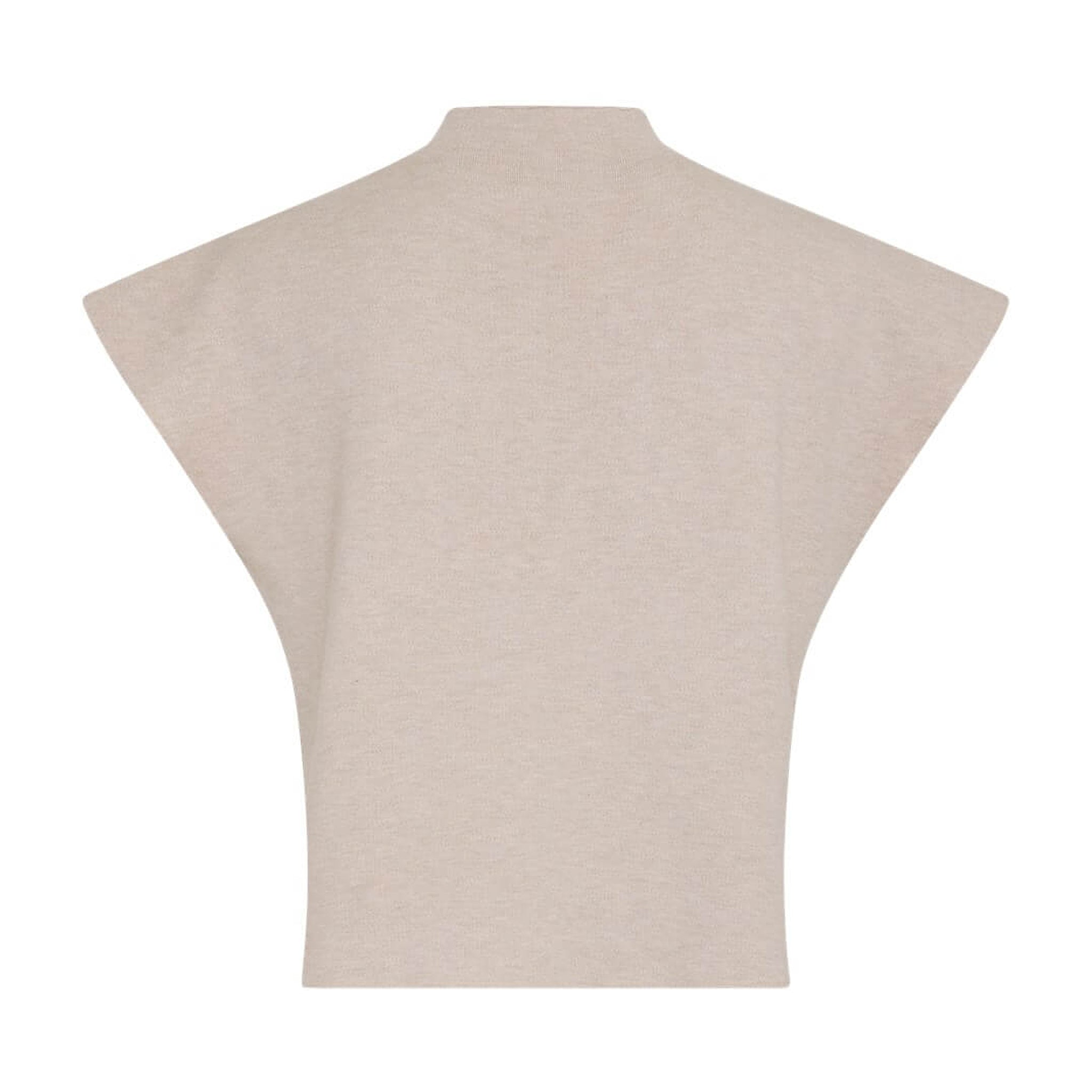 Beige Arisha Thamira vest fra MSCH Copenhagen i Oatmeal Melange set bagfra