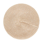 Beige strikket hat i baretform fra MSCH Copenhagen set oppefra med ribbet struktur