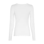 Hvid langærmet bluse Betrina O LS Top i Bright White fra MSCH Copenhagen set bagfra