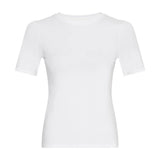 Hvid t-shirt med rund hals og korte ærmer fra MSCH Copenhagen set forfra