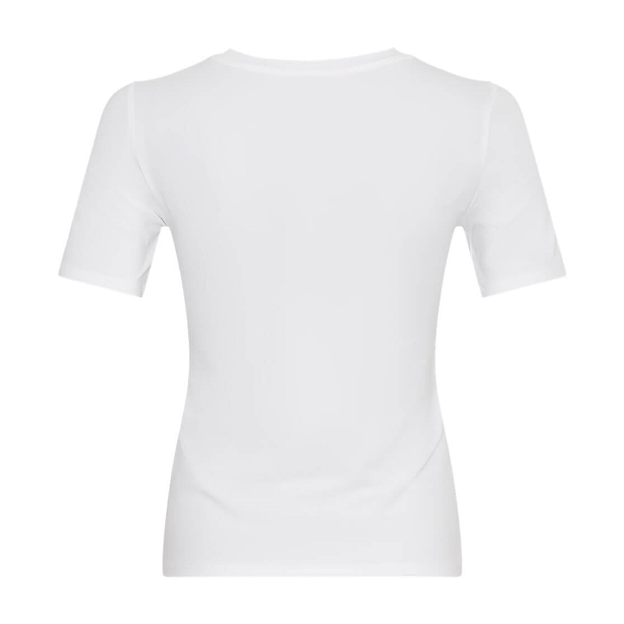 Hvid t-shirt fra MSCH Copenhagen set bagfra med korte ærmer