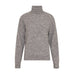 Grå meleret pullover med høj rullekrave fra MSCH Copenhagen set forfra