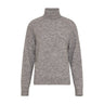 Grå meleret pullover med høj rullekrave fra MSCH Copenhagen set forfra