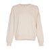 Beige sweatshirt Ima Q i Oatmeal fra MSCH Copenhagen set forfra med rund hals og ribkanter