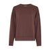 Brun sweatshirt Ima Q i Hot Fudge fra MSCH Copenhagen med rund hals og ribkanter, set forfra