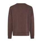 Brun sweatshirt Ima Q i Hot Fudge fra MSCH Copenhagen med nedfaldne skuldre og ribkanter, set bagfra