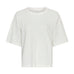 Hvid t-shirt Linea Tee fra MSCH Copenhagen med rund hals og brede korte ærmer, set forfra