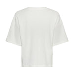 Hvid t-shirt Linea Tee i farven Egret med struktureret stof og faldende skuldre, set bagfra