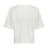 Hvid t-shirt Linea Tee i farven Egret med struktureret stof og faldende skuldre, set bagfra