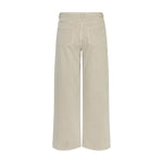 Beige wide leg bukser Lio Pants i Sand Wash set bagfra med to baglommer og synlige stikninger