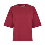 Pink Teagan Leana t-shirt fra MSCH Copenhagen i farven Rhododendron set forfra med rund hals og brede ærmer