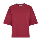 Pink Teagan Leana t-shirt fra MSCH Copenhagen i farven Rhododendron set forfra med rund hals og brede ærmer