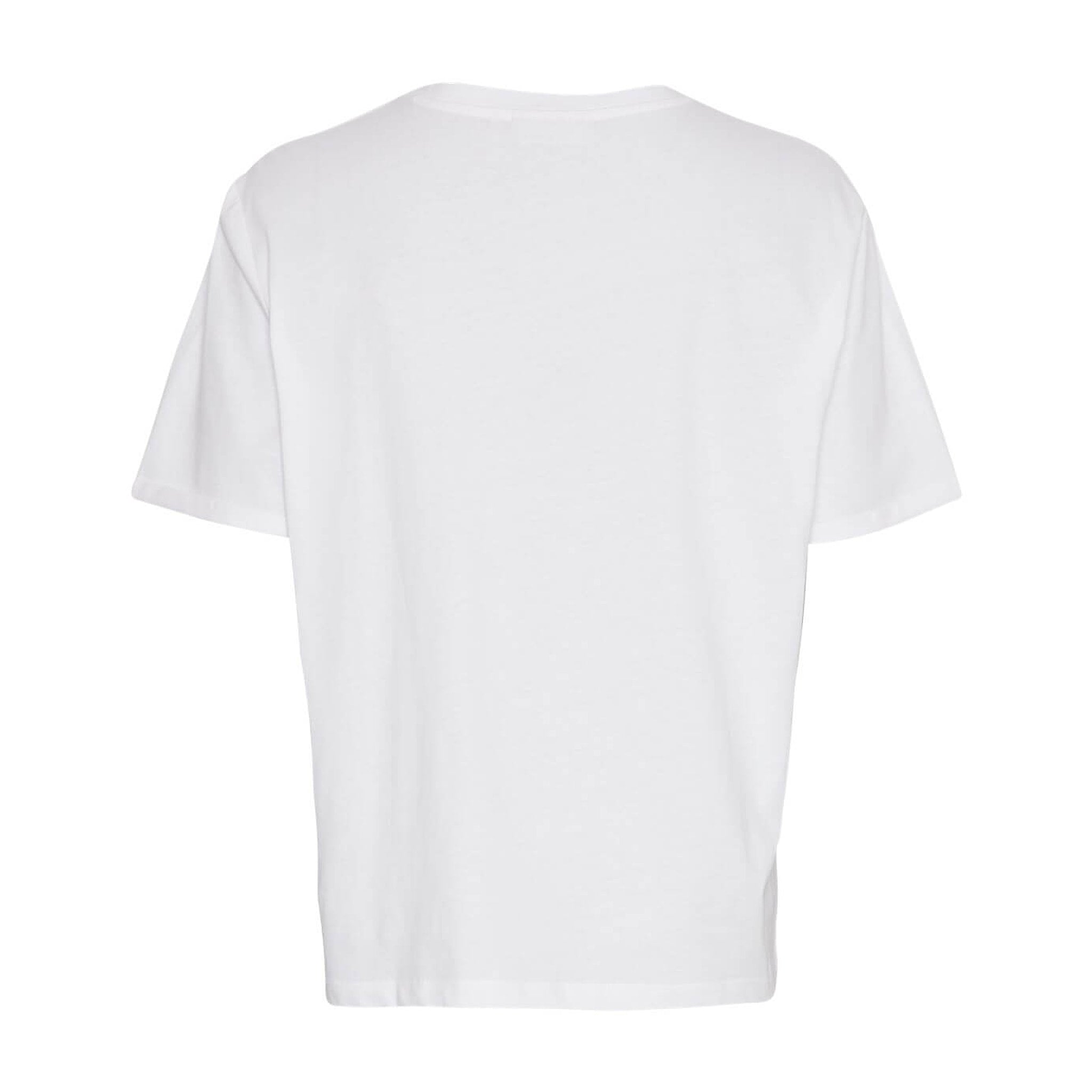 Hvid t-shirt med korte ærmer fra MSCH Copenhagen set bagfra uden print