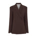 Brun blazer Vega Loose Blazer fra MSCH Copenhagen forfra med reverskrave og asymmetrisk knaplukning