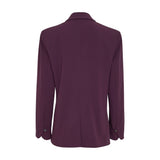Lilla blazer i farven Potent Purple bagfra med knap og afrundet slids ved ærmerne