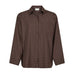 Brun ternet skjorte Anella i Chocolate Plum fra Neo Noir set forfra med knapper og brystlomme