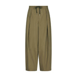Grønne wide leg bukser Bernie Pants fra Neo Noir i farven Army set forfra med snor og læg