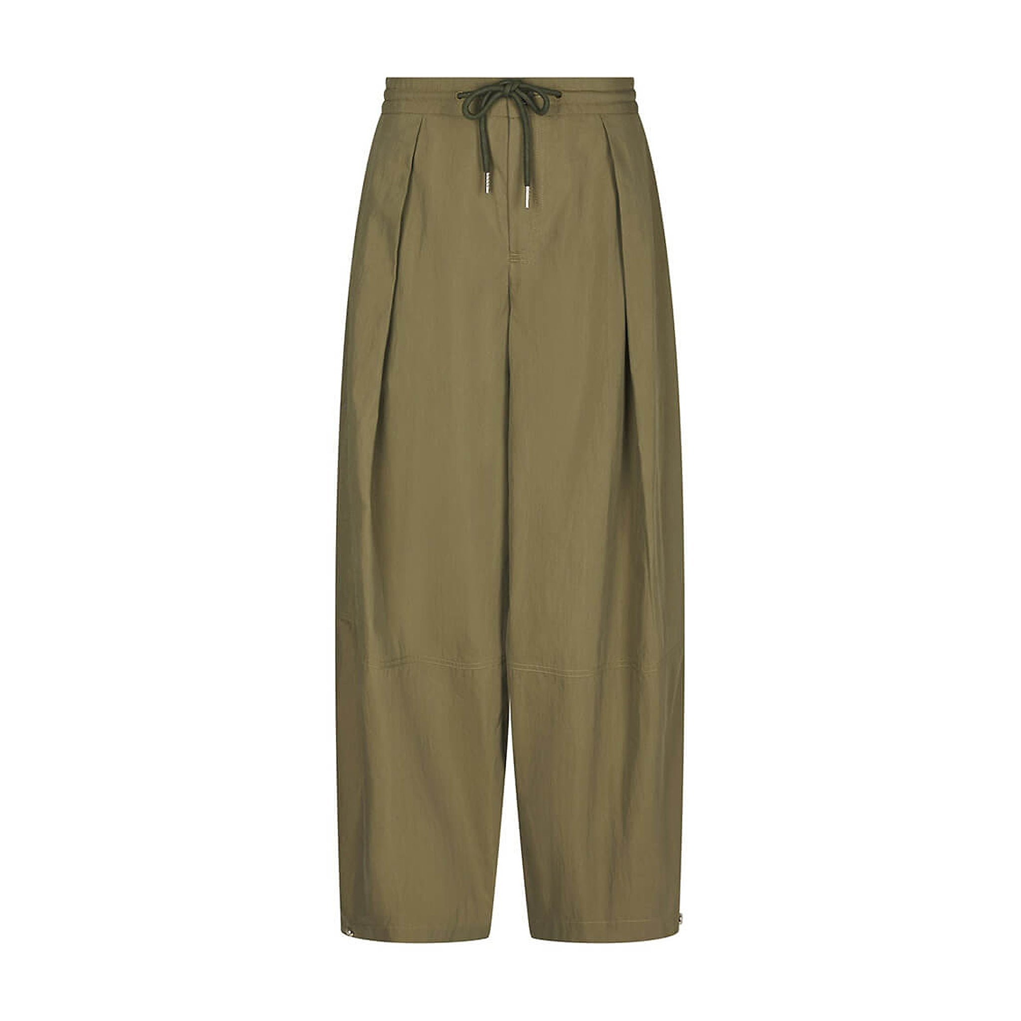 Grønne wide leg bukser Bernie Pants fra Neo Noir i farven Army set forfra med snor og læg